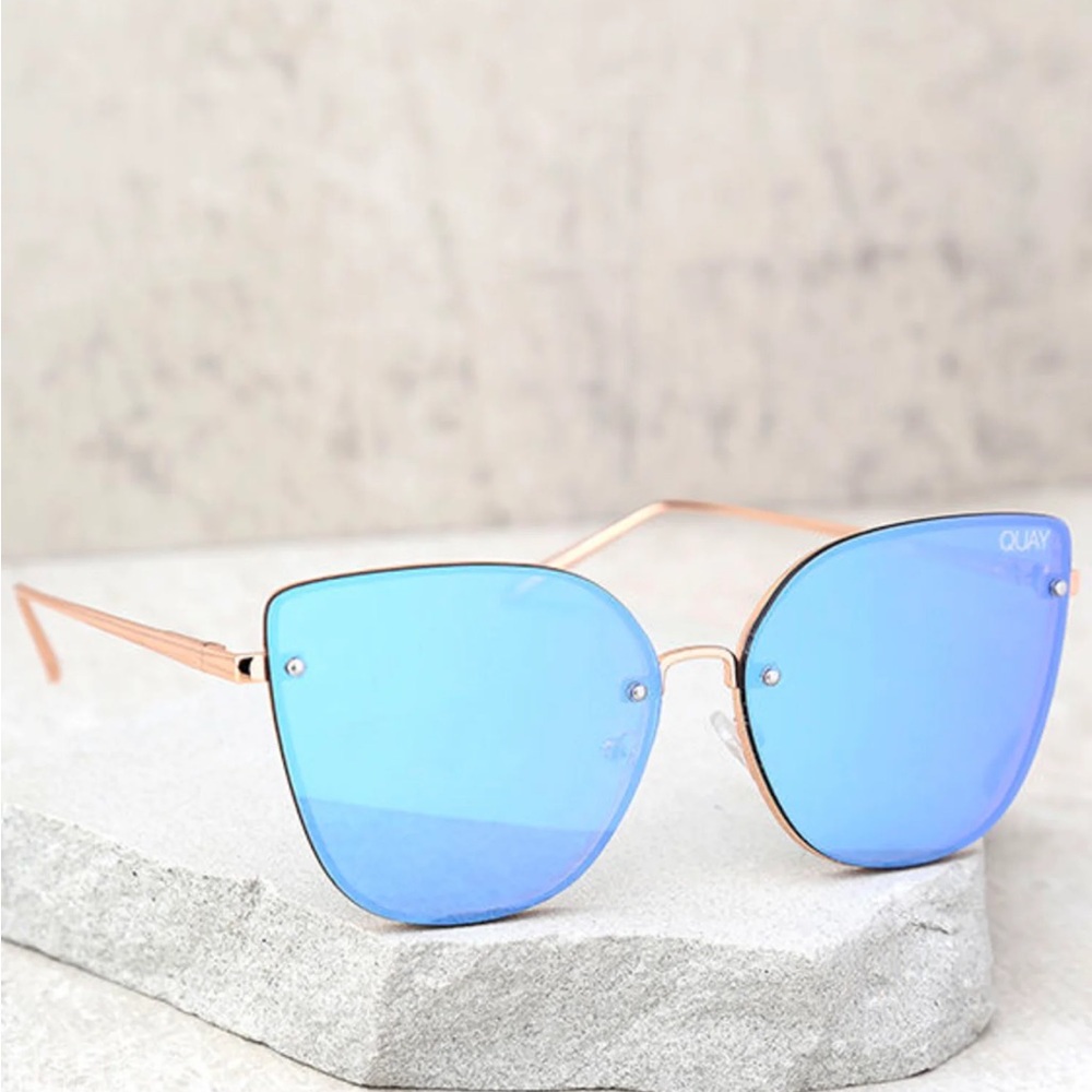 Quay Australia Blue and Gold Cat-Eye Sunglasses